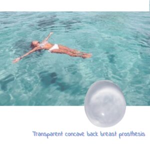 HIPLAYGIRL Concave Breast Forms - Clear Round Bra Inserts Silicone Breast Prosthesis Padding Enhancers (Size A B Cup, Single)