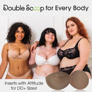 Double Scoop Divine Women's Plus Size Lift & Support Bra Inserts Sweet Peaches