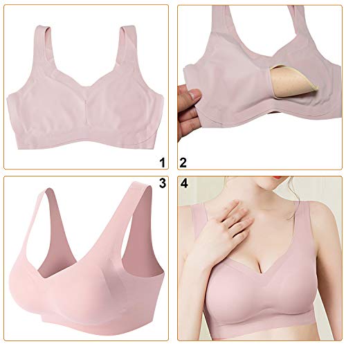FUNCYboo Bra Pads Inserts 5 Pairs, Bra Inserts Breathable and Removable Bra Cups Inserts for Sport Bra Bikini Inserts (5 Beige)
