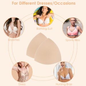 WLLHYF 2 Pairs Bra Pads Inserts Breast Enhancers Women's Push Up Bra Pads Inserts Sports Bra Cups Add 1-2 Cup Sizes