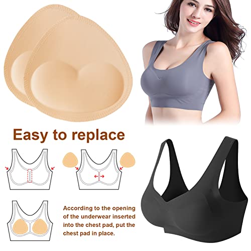 TopBine Bra Pads Inserts Women's Sports Cups Bra Replacement Insert for Bikini Swimsuit