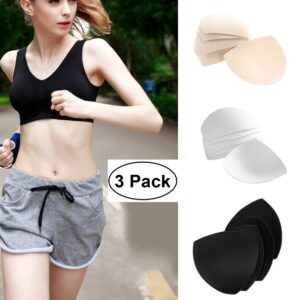 TENDYCOCO Silicone Breastplate 3 Pairs Women Bra Pads Bikini Pads Sponge Bra Padding Inserts(Black) Bra Pads Inserts