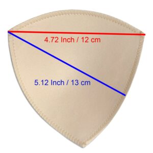 DAYKIT 3 Pairs Removeable Triangle Bra Pads Inserts for Bikinis Tops Sports Bra Swimsuit Beige