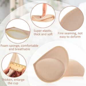 4 Pairs Push up Bra Inserts Breast Enhancer Cups Bra Pad Inserts Sewn Edges Bra Replacement Pad Sew in Bra Cups Sports (Beige)