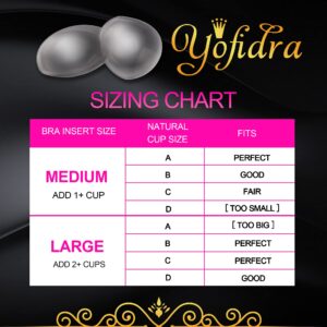 Yofidra Silicone Bra Inserts and Breast Enhancers, Add 2 Cups, Breathable, Reusable,1 Pair (Soild, L) (L)