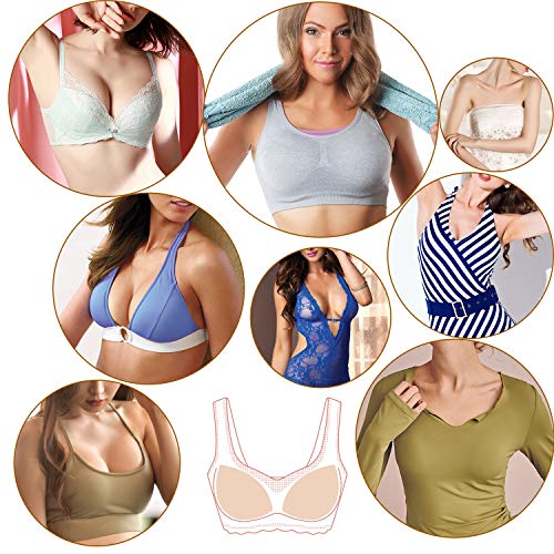 FANMAOUS 5 pairs Women's Triangle Bra Pads Inserts Removable Push Up Sports Bra Cups Replacements For Bikini Top Swimsuit (5 pairs beige C/D)