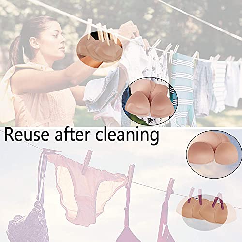 WMugthome 3 Pair Sewn Bra Pads Inserts for Women's Sports to Hide Nipples or Bra Inserts Push Up(Beige-semicircle-A CUP)