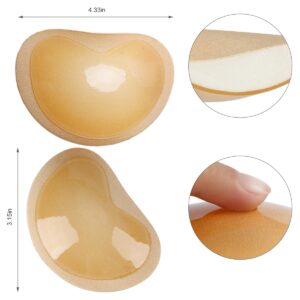 SERMICLE Double-Sided Sticky Bra Inserts - Self Adhesive Boob Pads Bra Pad Bra inserts Waterproof Silicone Push up Pad (Semicircle Beige and Black, One Size)