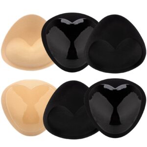nimiah silicone bra inserts breast pads - 3 pairs waterproof push-up inserts for women | removable breathable sticky bra cups for swimsuits dresses bikini tops