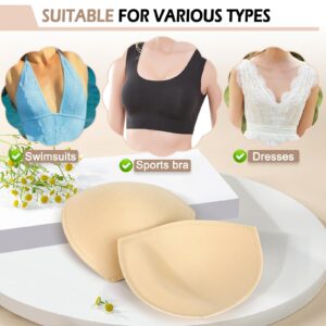 Fypxd 6 Pairs Removeable Bra Pads Inserts Push up for Sport Bra and Bikini Tops Beige