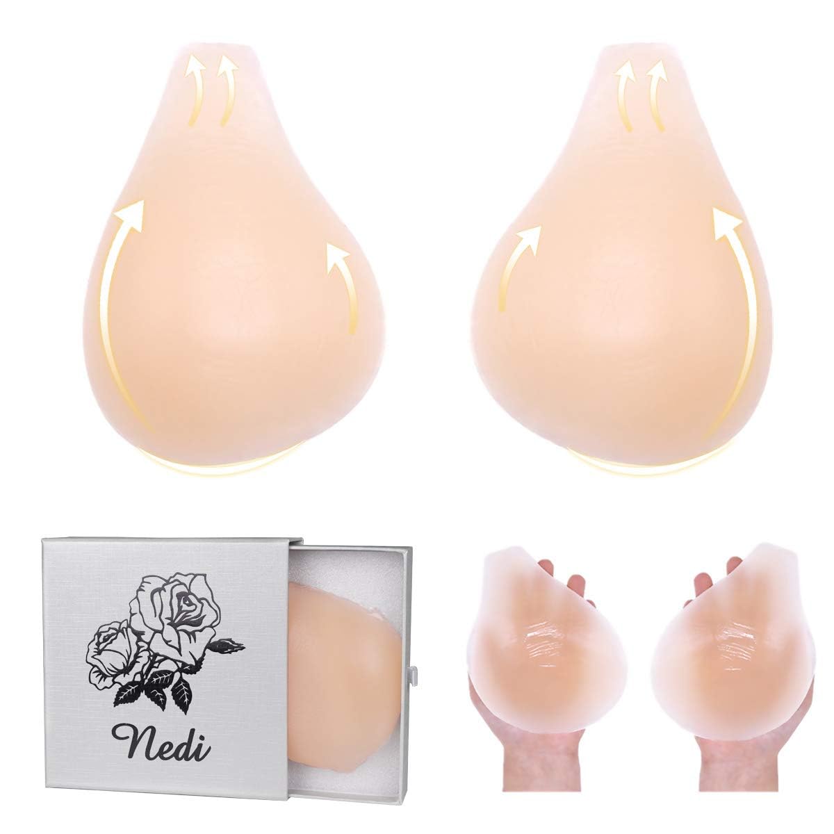 Silicone Invisible Lift Up Bra Stick On Bra Stickers Breast Lift Petals Reusable Backless Strapless Bra Deep V Push Up Sticky Bra Nude