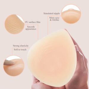 MERSTEYO Silicone Breast Form Triangle Mastectomy Prosthesis Concave Bra Insert Enhancer Pad 1 Piece 300g