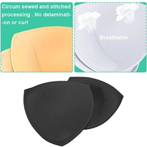 FANMAOUS 5 Pairs Bra Pad Insert,Removable Sport Bra Cups Inserts Triangle Breathable Bra Pads for Yoga Bra Swimsuits Bikini (L (2 Beige 2 Black 1 White))