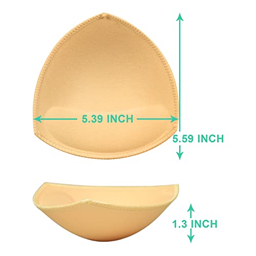 FANMAOUS 5 Pairs Bra Pad Insert,Removable Sport Bra Cups Inserts Triangle Breathable Bra Pads for Yoga Bra Swimsuits Bikini (L (2 Beige 2 Black 1 White))