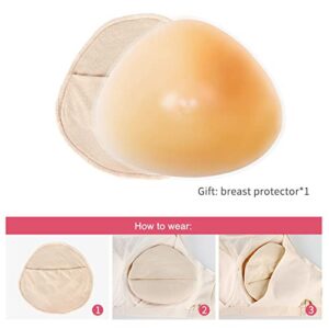 ONEFENG Triangle Silicone Breast Form Mastectomy Prosthesis Concave Bra Enhancer Inserts (1 Piece)