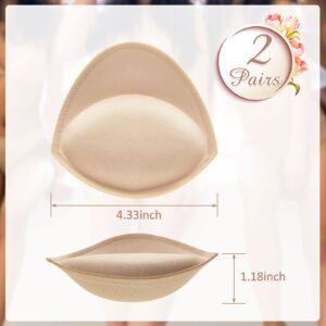 Jiuguva 2 Pairs Push up Bra Inserts Sports Replacement Pads Breast Enhancer Cups Sewn Edges Bra Padding Insert