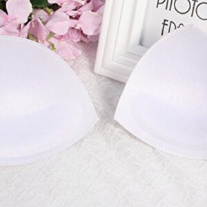 3 Pairs Triangle-shaped Bra Insert Breathable Sponge Bra Inserts Cup Push Up Sports Bra Pad Breast Enlargement Enhancer Shaper for Women Girls (White)