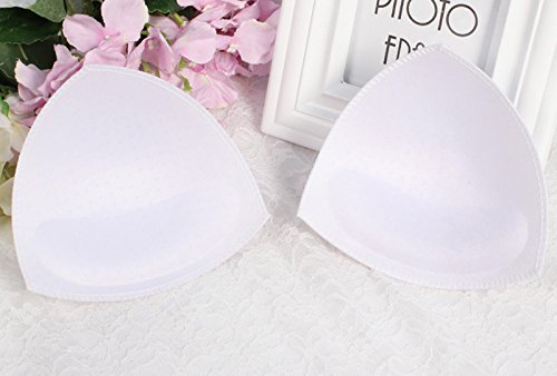 3 Pairs Triangle-shaped Bra Insert Breathable Sponge Bra Inserts Cup Push Up Sports Bra Pad Breast Enlargement Enhancer Shaper for Women Girls (White)