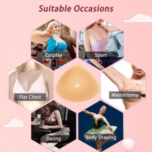 OMMITO Triangle Silicone Breast Form Mastectomy Prosthesis Bra Insert Pad Enhancer Only 1 Piece 400g