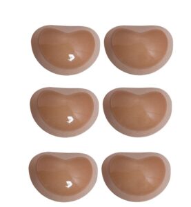 silicone bra inserts pads self-adhesive bra enhancer breathable push up bra pads lift breast pads (beige - 3 pairs)