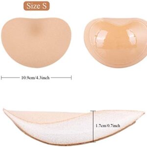 Silicone Bra Inserts Pads Self-Adhesive Bra Enhancer Breathable Push Up Bra Pads Lift Breast Pads (Beige - 3 pairs)