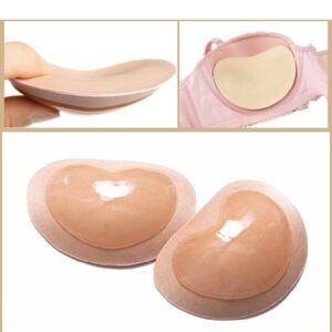 Silicone Bra Inserts Pads Self-Adhesive Bra Enhancer Breathable Push Up Bra Pads Lift Breast Pads (Beige - 3 pairs)