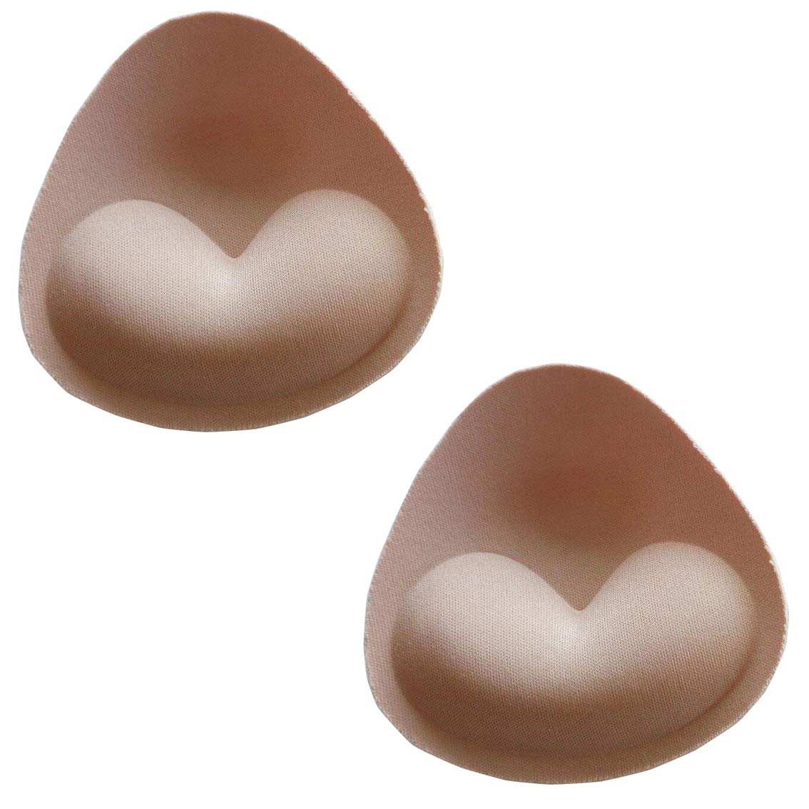 Elandy 1Pair Beige Reusable Breathable Sponge Bikini Breast Enhancers-Thickening Swimwear Bra Insert Pad Swimwear Push-up Booster Pads (Style A)