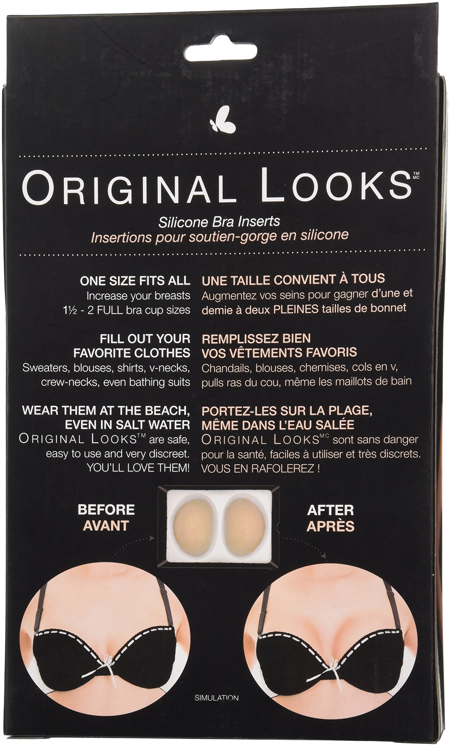 Original Looks Silicone Bra Inserts and Enhancers, One Size Fits All