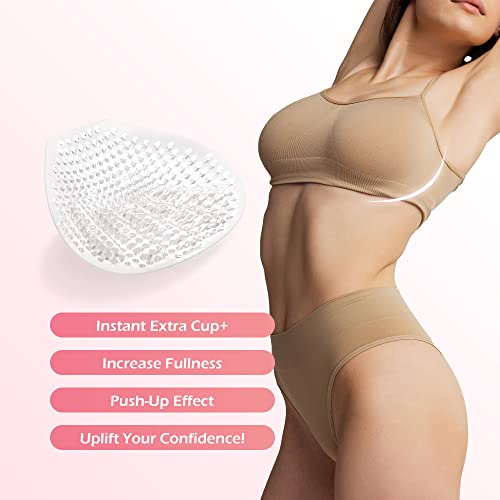 Yofidra Silicone Bra Inserts and Breast Enhancers, Add 2 Cups, Breathable, Reusable,1 Pair (Shell, M)