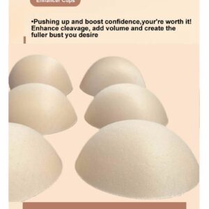 BIMEI Bra Inserts Pads A Pair for Sports Bras, Women's Push Up Bra Inserts Breast Enhancer Cups (Beige, C Cup)