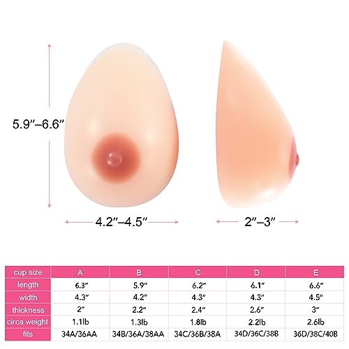 Y-NOT B Cup Silicone Breast Forms Self Adhesive for Crossdresser Fake Prosthesis Nude