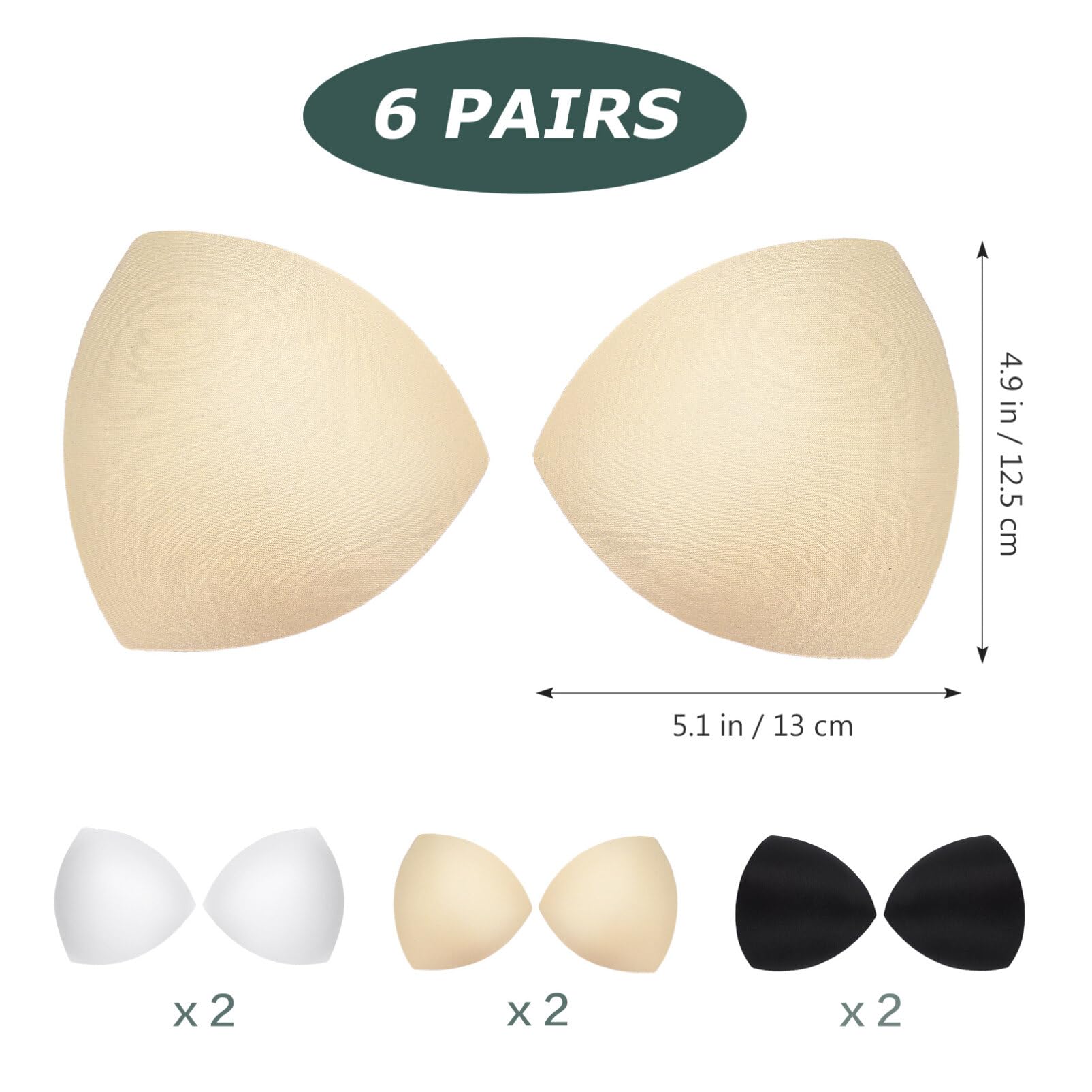 Gatuida 6 Pairs Womens Swim Tops Bra Cups Inserts Dress Leggings for Women Breathable Bra Pads Bra Padding Insert Womens Bras Underwire Bikini Bra Pads Inserts Breast Enlarger Sports Miss