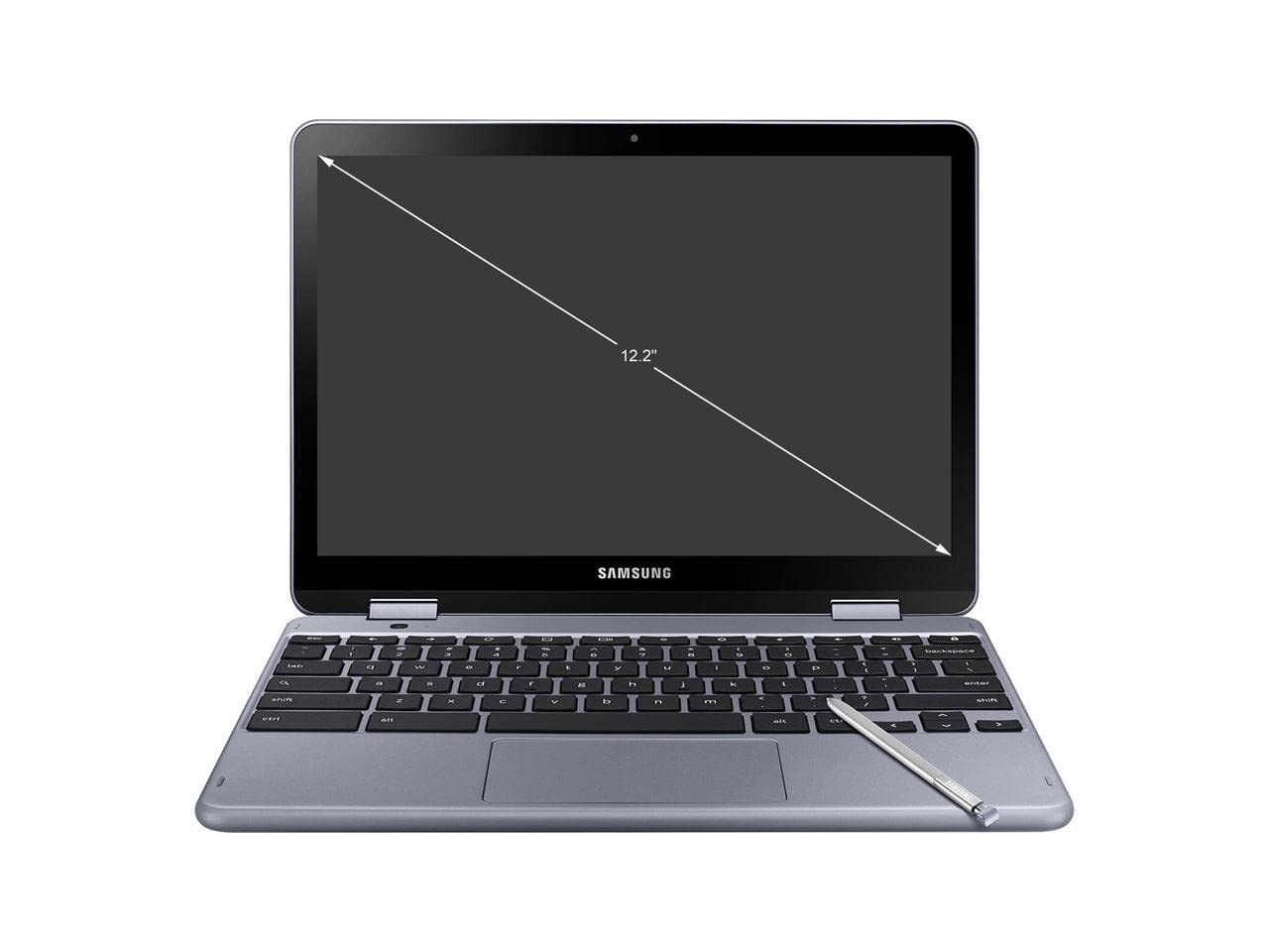 Samsung Chromebook Plus V2, 2-in-1, 4GB RAM, 32GB eMMC, 13MP Camera, Chrome OS, 12.2", 16:10 Aspect Ratio, Stealth Silver (XE521QAB-K01US)