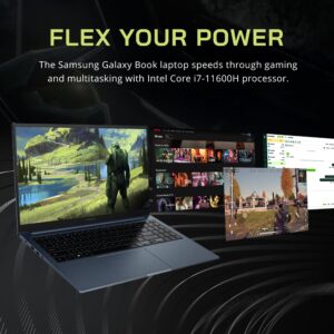 SAMSUNG Galaxy Book Odyssey 15.6" FHD Laptop, Intel Core i7-11600H, 16GB RAM, 512GB PCIe SSD, NVIDIA GeForce RTX 3050 Ti, 720P HD Webcam, Mystic Black, Win 11 Pro, 32GB Hotface USB Card