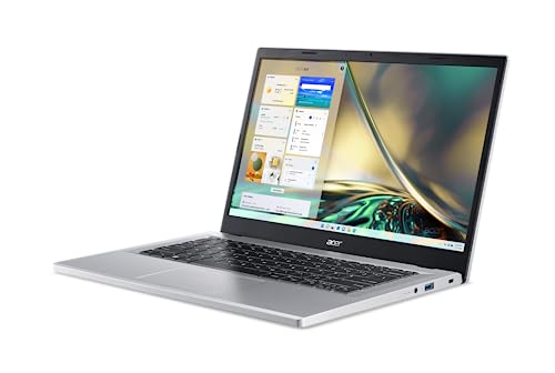 Acer Aspire 3 A314-36P-35UU Slim Laptop | 14.0" Full HD IPS Display | Intel Core i3-N305 Processor | Intel UHD Graphics | 8GB LPDDR5 | 128GB NVMe SSD | Wi-Fi 6 | Windows 11 Home in S Mode,Silver