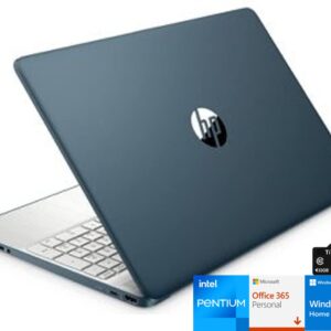 HP Pavilion 15.6" HD Laptop Computer, Intel Pentium Processor, 8GB RAM, 512GB SSD, Webcam, USB-C, HDMI, WiFi, Includes 1-Year Microsoft 365, Windows 11 S, Blue, TiTac Card