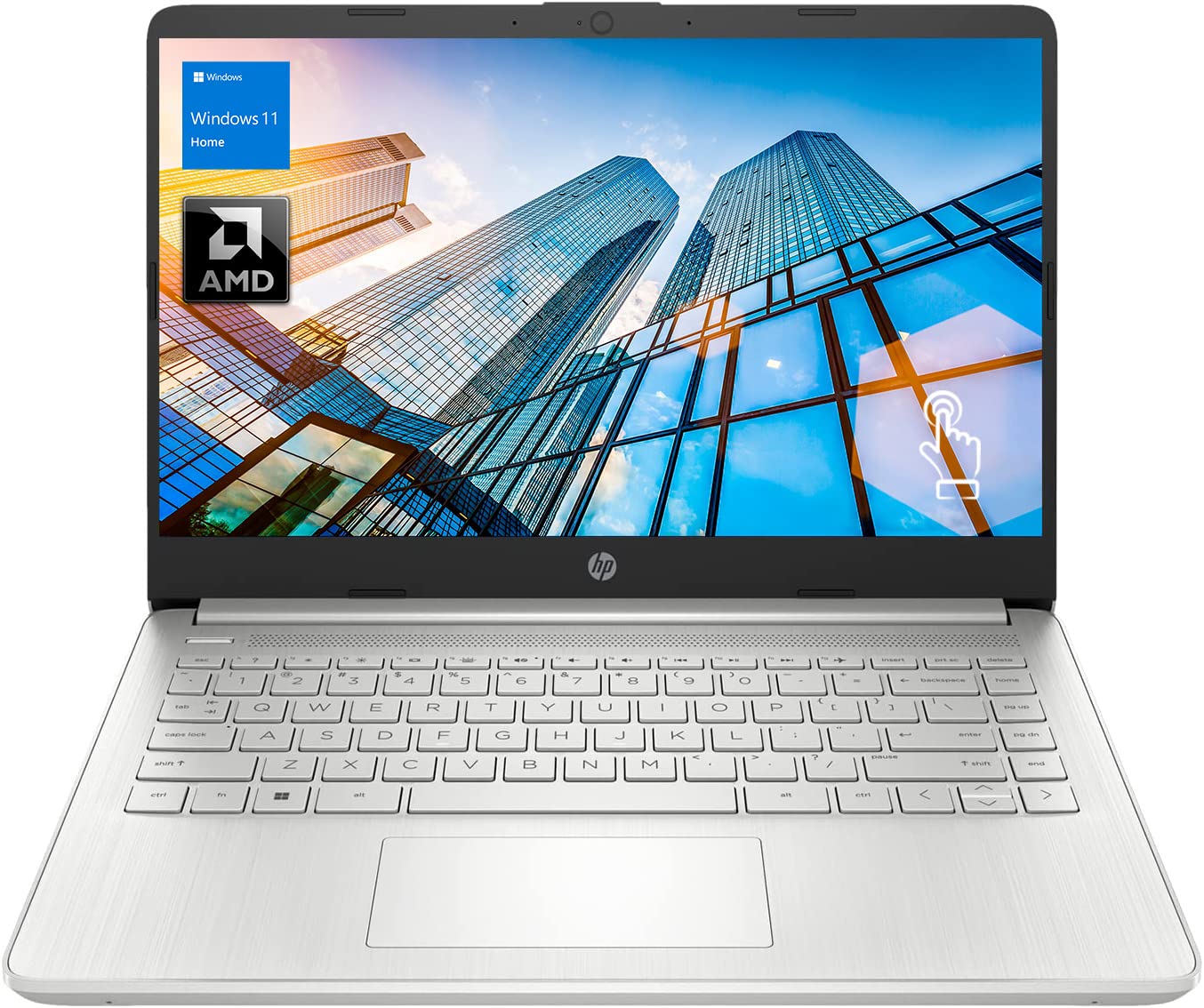 HP Essential 14 Laptop, 14" HD Touchscreen, AMD Ryzen 3 5300U, 8GB RAM, 512GB SSD, Webcam, HDMI, Wi-Fi, Windows 11 Home, Black