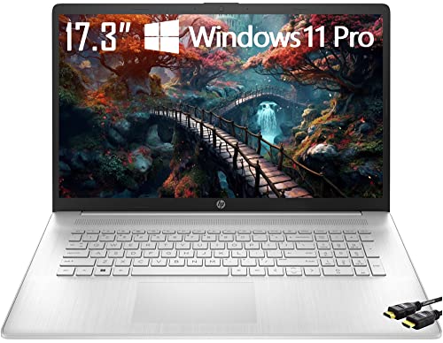 HP 2023 Flagship Newest 17.3" HD+ Business Laptop, Intel 4-Core i3-1125G4(>i5-1035G7, 32GB RAM, 1TB SSD, Lightweight, Fast Charge, Bluetooth, WiFi, Numeric Keypad, Webcam, W/HDMI, Win 11 Pro, Silver