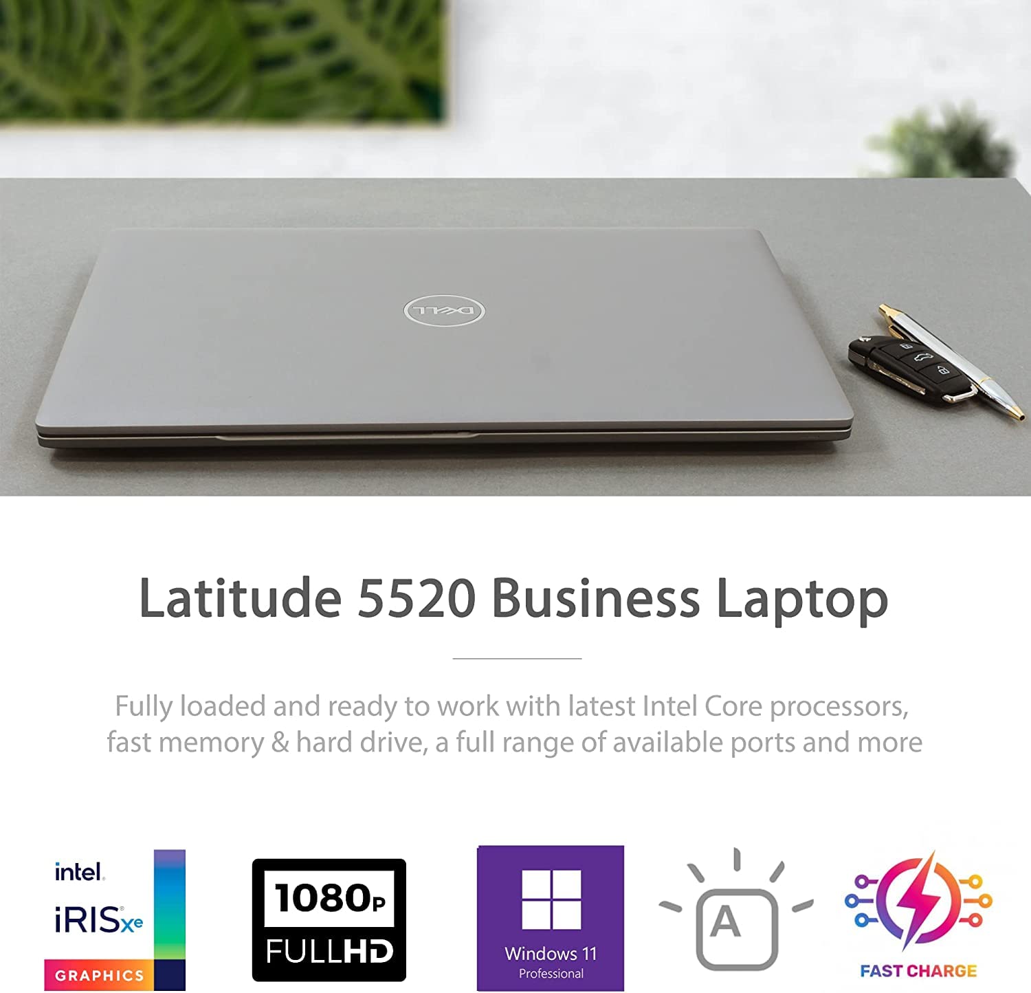 Dell Latitude 5520 Business Laptop, 15.6" FHD Display, Intel Core i5-1145G7 vPRO, 64GB DDR4 RAM, 1TB PCIe SSD, IR Camera, HDMI, Backlit Keyboard, Wi-Fi 6, Thunderbolt 4, Windows 11 Pro