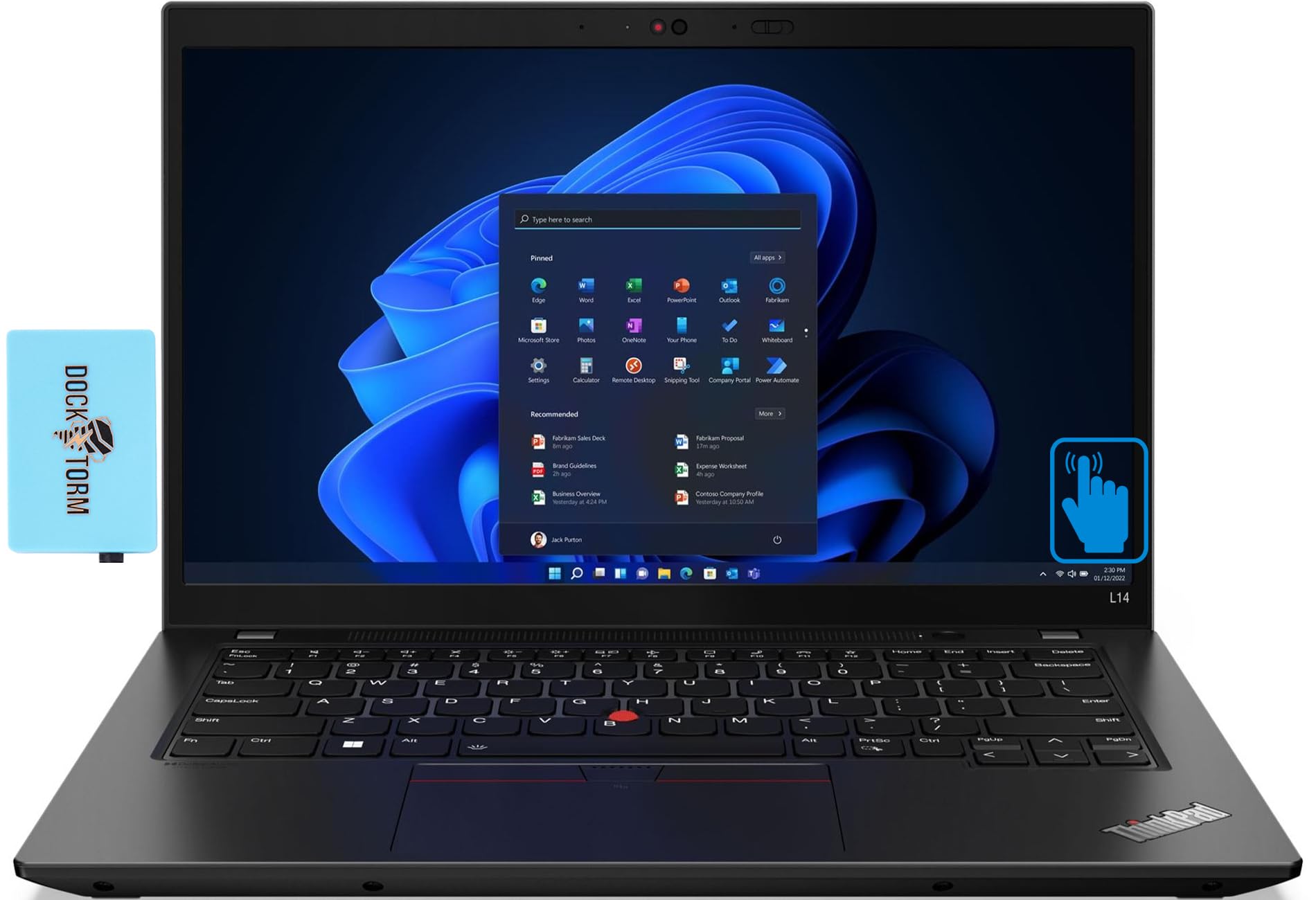 Lenovo ThinkPad L14 Gen 3 Touchscreen 14.0" FHD IPS Home & Business Laptop (Intel i5-1235U 10-Core, 16GB RAM, 256GB PCIe SSD, Intel Iris Xe, WiFi 6, Bluetooth 5.2, Webcam, HDMI, Win 11 Pro) with Hub