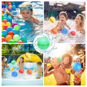 【12 Pack】Peekoal Reusable Water Balloons,12pcs Latex-Free Silicone Water Balloons,Water Bomb Refillable for Water Games Outdoor Summer Fun Party