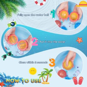 Reusable Water Balloons Refillable Water Bomb, Soft Silicone Water Balls with Mesh Bag, Quick Fill & Self-Sealing Water Balloons for Water Fight Games, Outdoor Water Toys for Kids Adults,8pcs