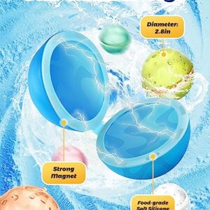 Reusable Water Balloons, Magnetic Refillable Water Balls, Summer Outdoor Water Toy for Kids and Adults, Self Sealing Quick Fill Water Balloons Pool Beach Toys for Boys and Girls (12 Pcs)