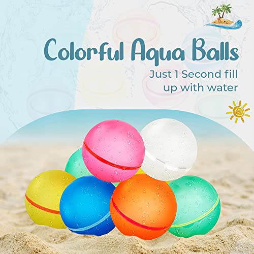 LEGACY KIDS Reusable water balloons For Kids, Water Balloons Quick Fill, Refillable Water Balloons For Kids, Reusable Water Balloons Magnetic, Reuse Water Balloons, Silicone (12) (Regular)