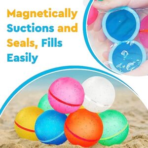 LEGACY KIDS Reusable water balloons For Kids, Water Balloons Quick Fill, Refillable Water Balloons For Kids, Reusable Water Balloons Magnetic, Reuse Water Balloons, Silicone (12) (Regular)