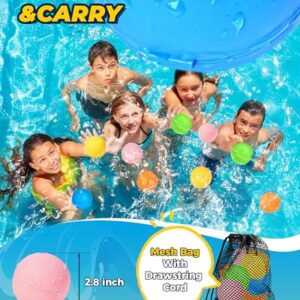 UCIDCI 15 Pcs Water Balloons Reusable Quick Fill - Self Sealing Silicone Water Ball for Kids with Mesh Bag, Summer Fun Water Toys for Outdoor Activities, Summer Party, Water Park, Family Game