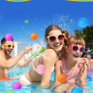 Reusable Water Balloons, Latex-Free Silicone Water Bomb Summer Fun Outdoor Toys, Pool Beach Toys for Kids Adults, Quick Fill Self-Sealing Water Splash Balls Party Supplies (8 Pcs)