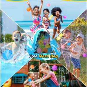 Reusable Water Balloons, Latex-Free Silicone Water Bomb Summer Fun Outdoor Toys, Pool Beach Toys for Kids Adults, Quick Fill Self-Sealing Water Splash Balls Party Supplies (8 Pcs)