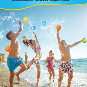 Reusable Water Balloons, Latex-Free Silicone Water Bomb Summer Fun Outdoor Toys, Pool Beach Toys for Kids Adults, Quick Fill Self-Sealing Water Splash Balls Party Supplies (8 Pcs)