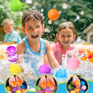 Reusable Water Balloons, Latex-Free Silicone Water Bomb Summer Fun Outdoor Toys, Pool Beach Toys for Kids Adults, Quick Fill Self-Sealing Water Splash Balls Party Supplies (8 Pcs)